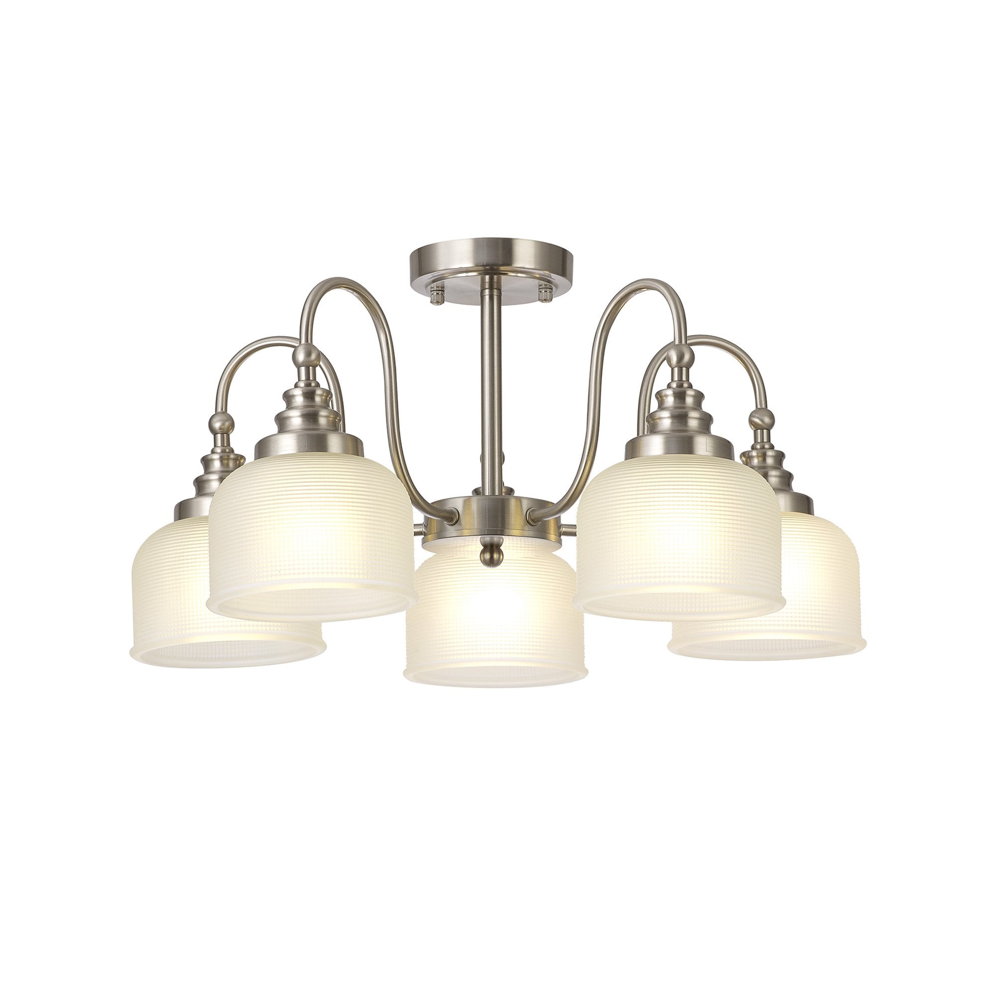 NL86309 Sakkas 5 Light Pendant/Ceiling Light Satin Nickel Frosted