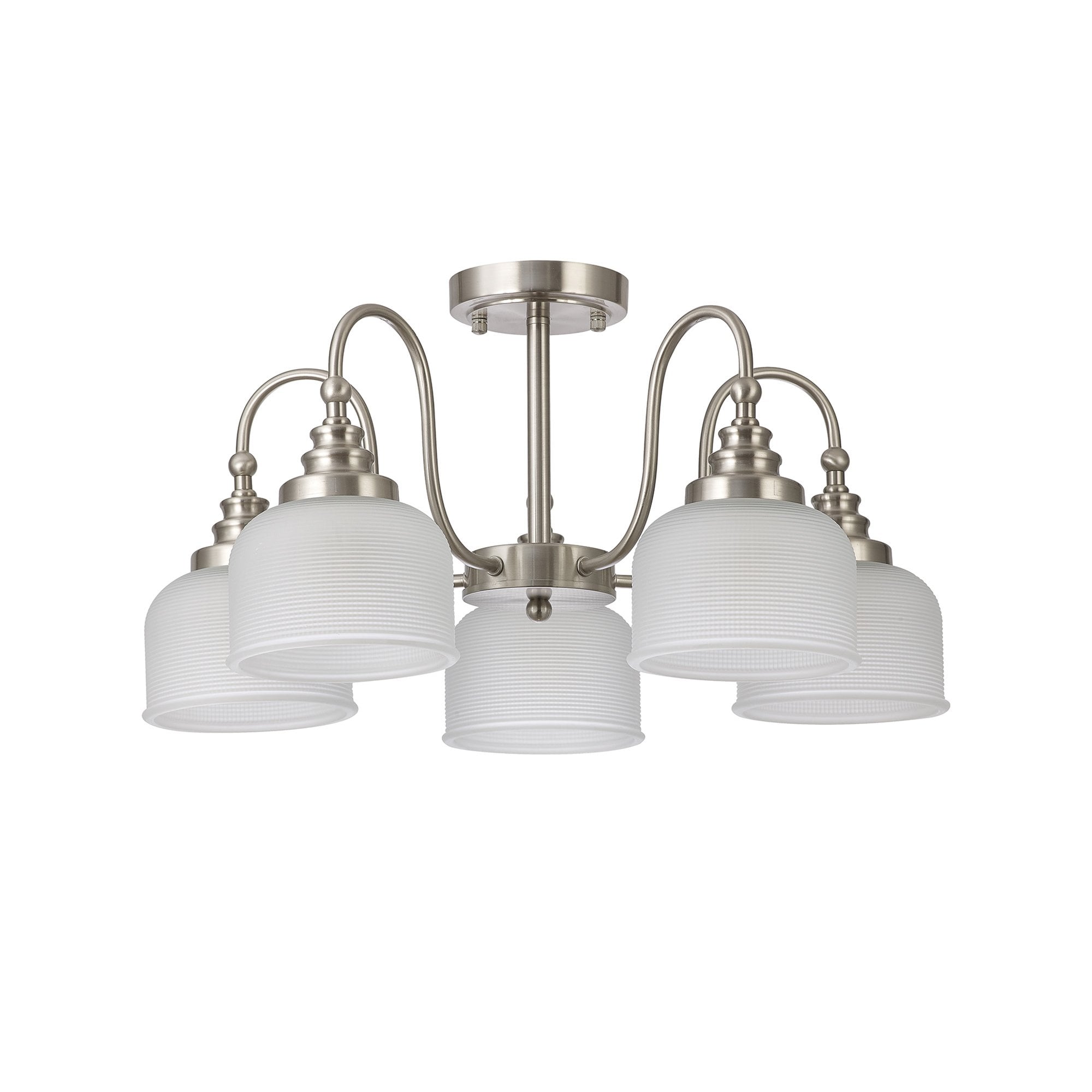 NL86309 Sakkas 5 Light Pendant/Ceiling Light Satin Nickel Frosted