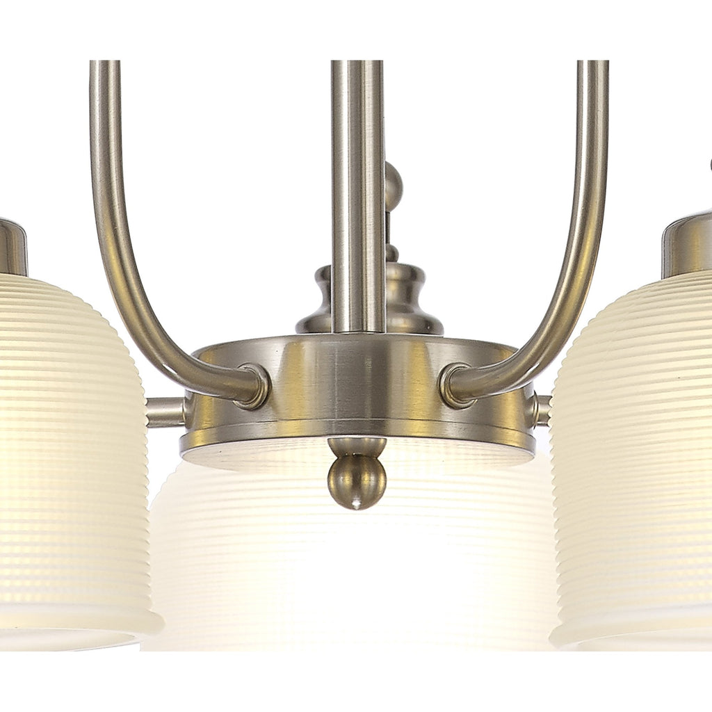 NL86309 Sakkas 5 Light Pendant/Ceiling Light Satin Nickel Frosted