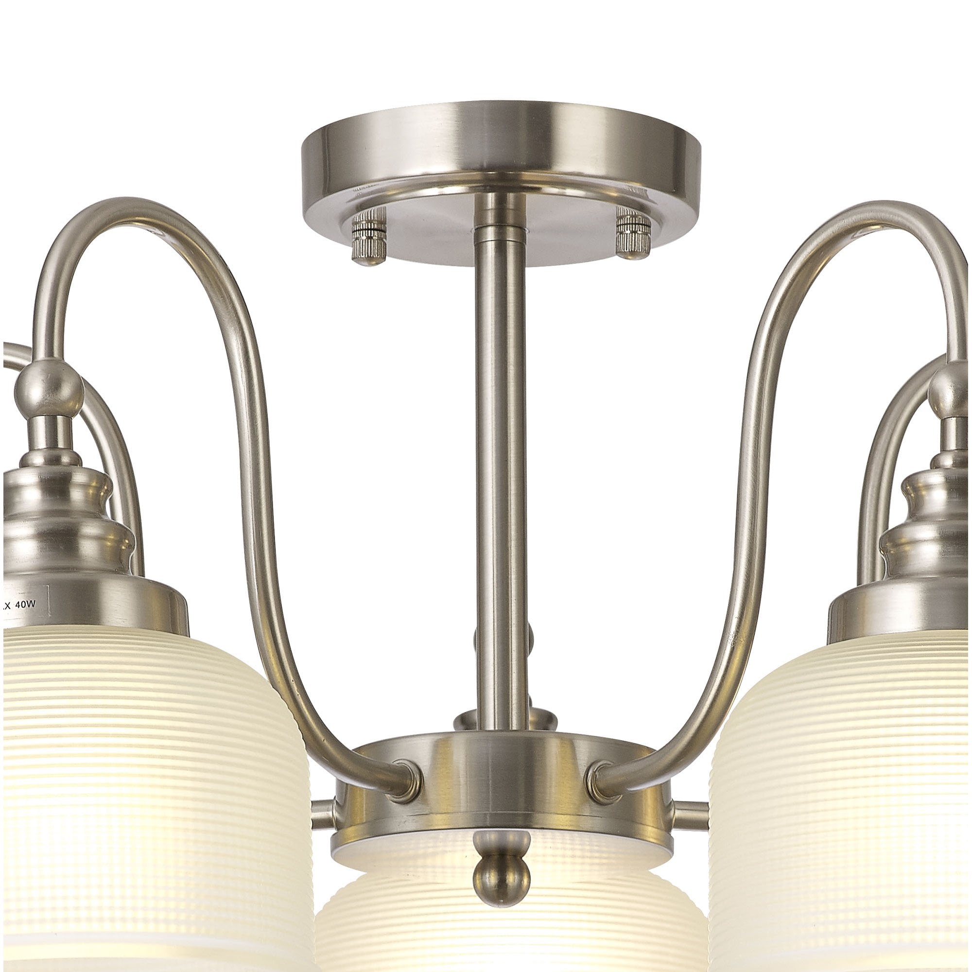 NL86309 Sakkas 5 Light Pendant/Ceiling Light Satin Nickel Frosted