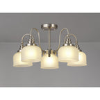 NL86309 Sakkas 5 Light Pendant/Ceiling Light Satin Nickel Frosted