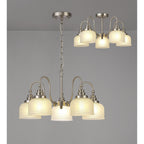 NL86309 Sakkas 5 Light Pendant/Ceiling Light Satin Nickel Frosted
