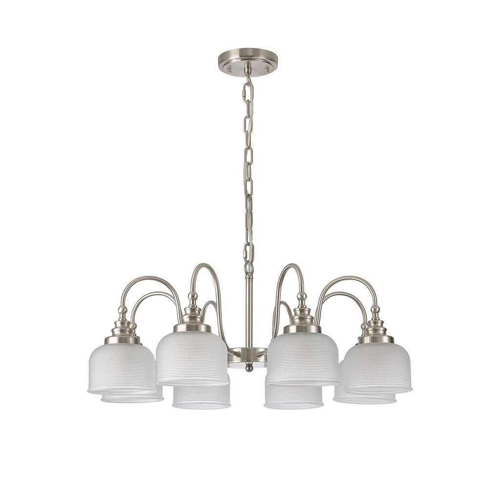NL86319 Sakkas 8 Light Pendant/Ceiling Light Satin Nickel Frosted