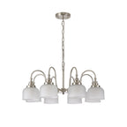 NL86319 Sakkas 8 Light Pendant/Ceiling Light Satin Nickel Frosted