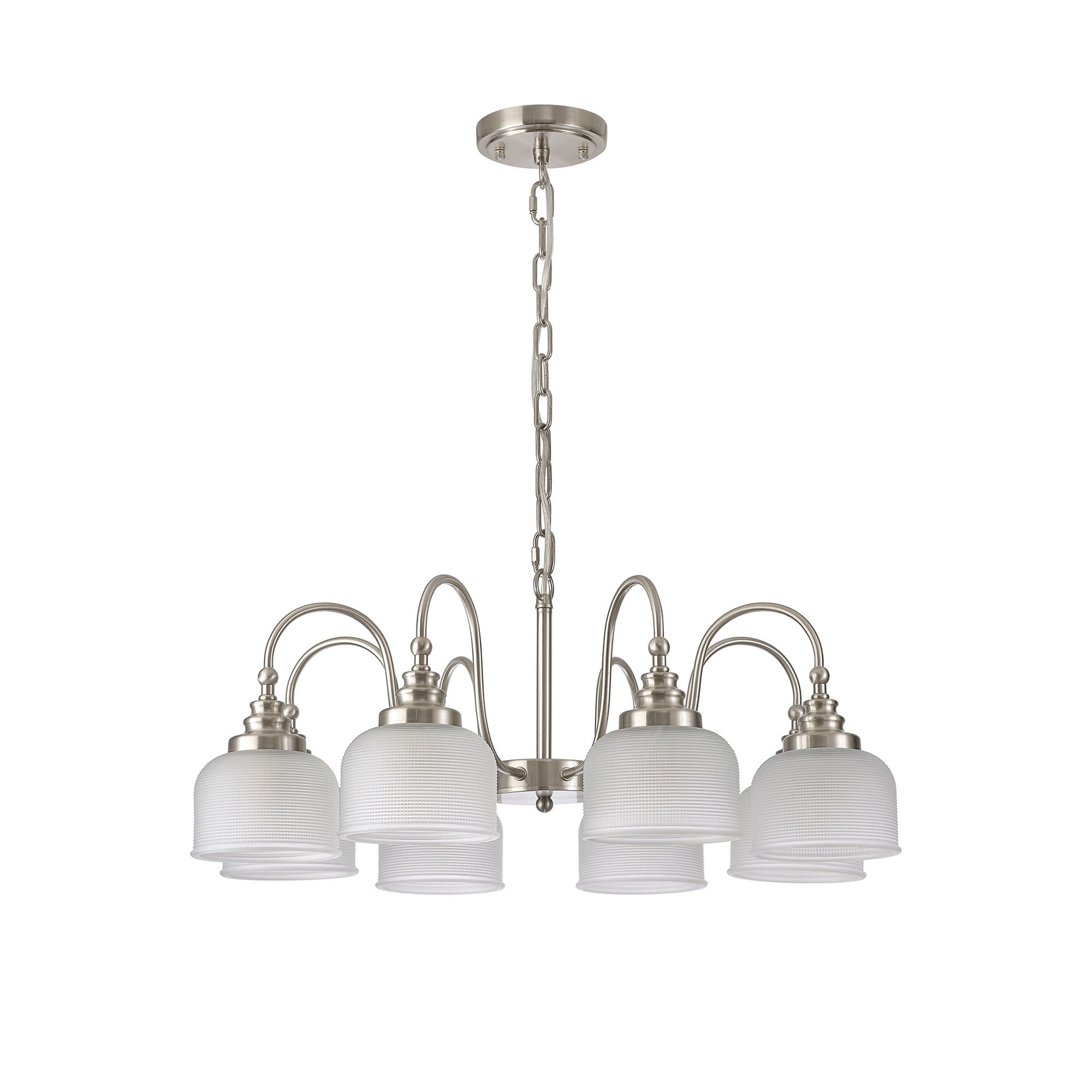 NL86319 Sakkas 8 Light Pendant/Ceiling Light Satin Nickel Frosted