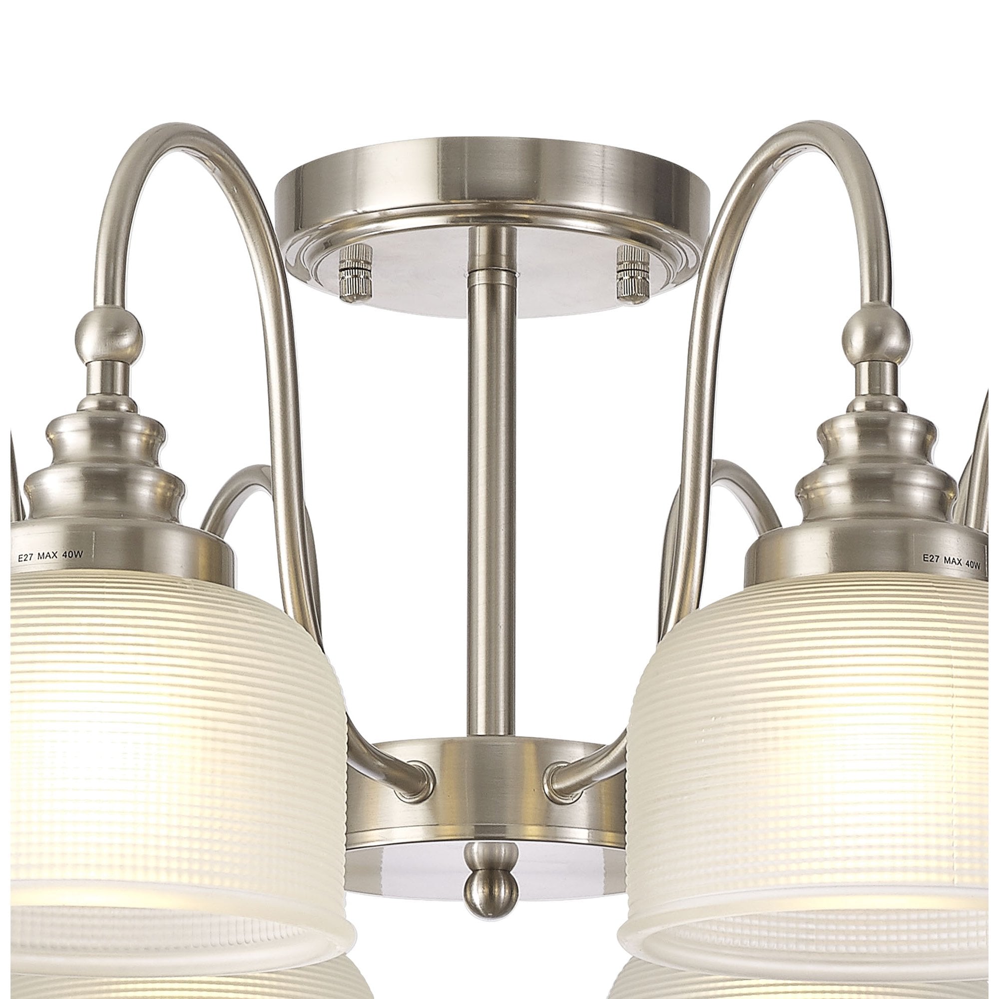 NL86319 Sakkas 8 Light Pendant/Ceiling Light Satin Nickel Frosted
