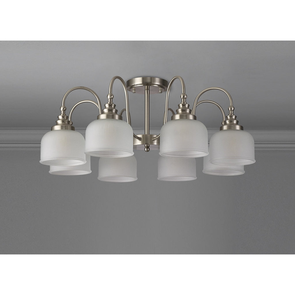 NL86319 Sakkas 8 Light Pendant/Ceiling Light Satin Nickel Frosted