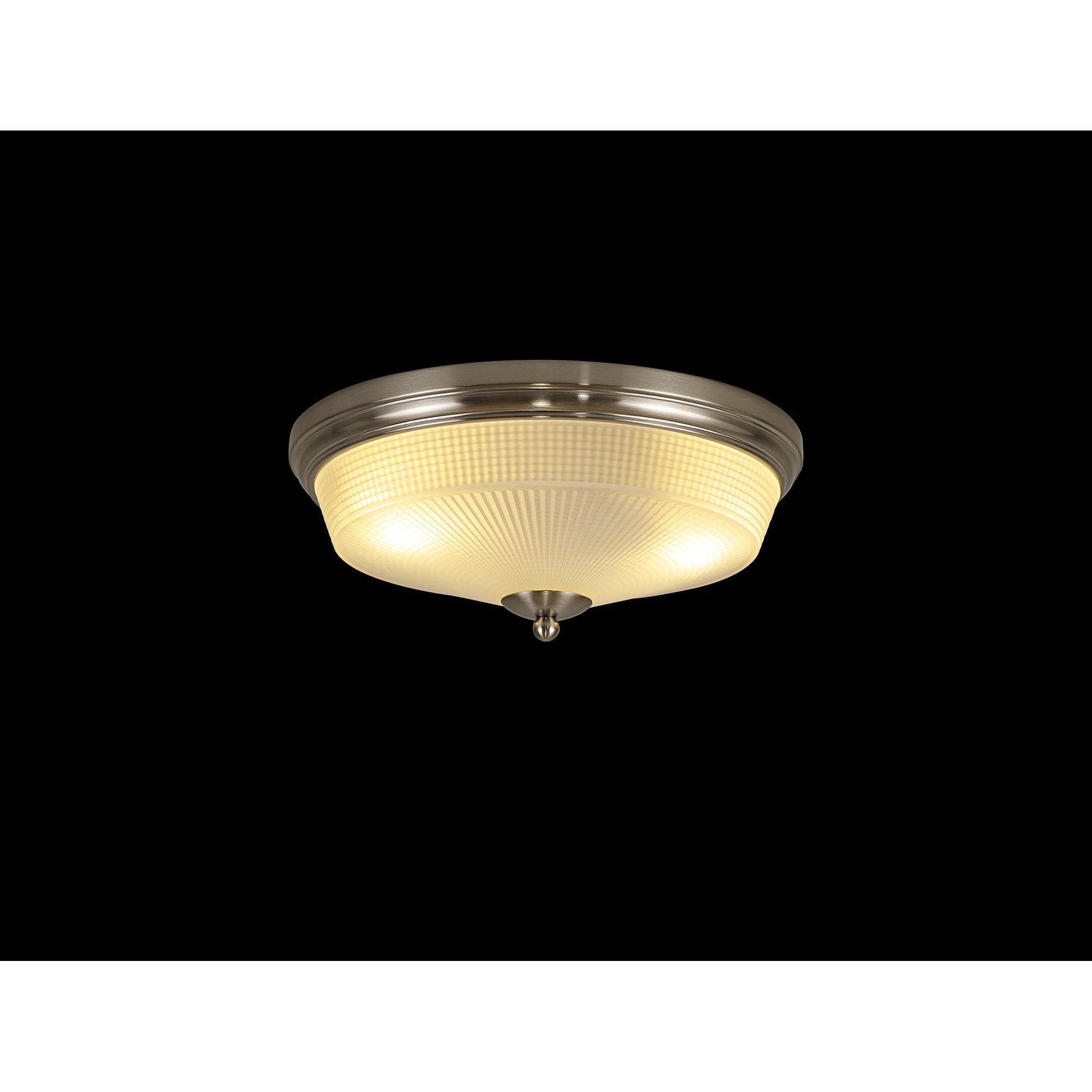 NL86329 Sakkas 2 Light Flush Ceiling Light Satin Nickel Frosted