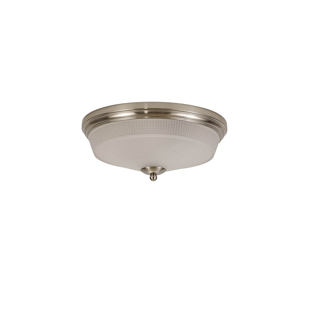NL86329 Sakkas 2 Light Flush Ceiling Light Satin Nickel Frosted