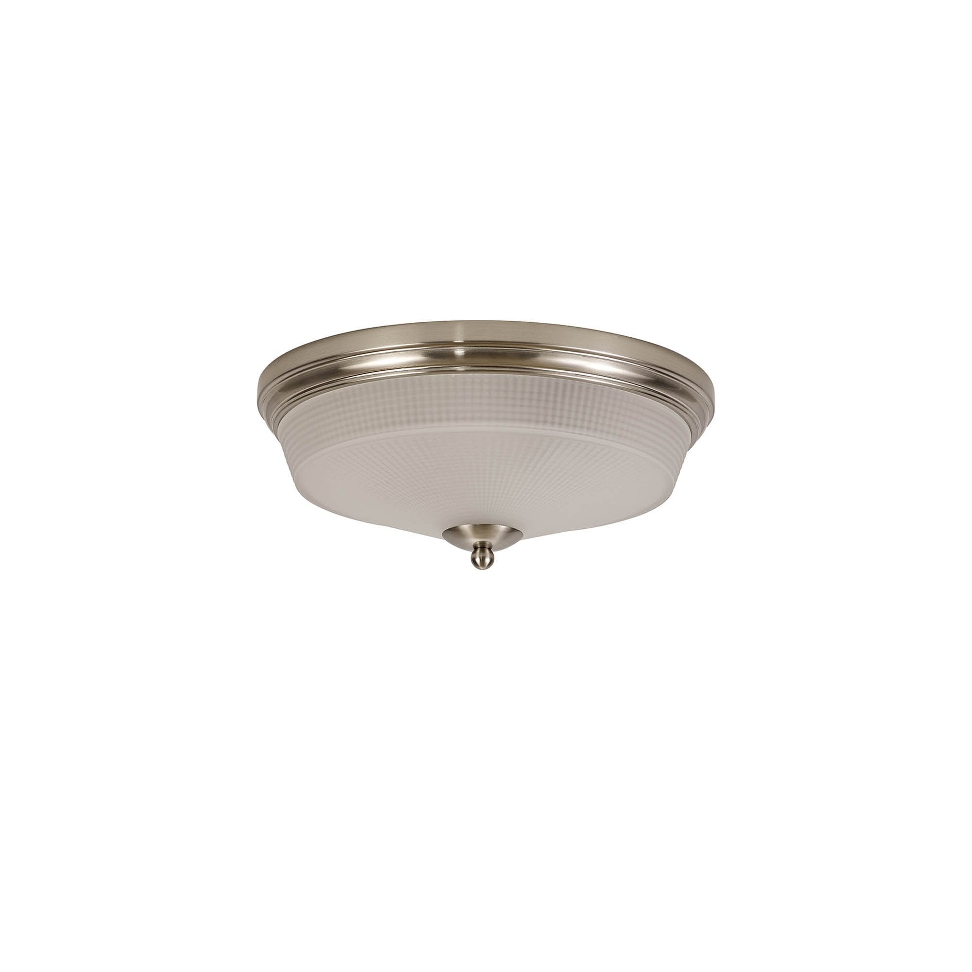 NL86329 Sakkas 2 Light Flush Ceiling Light Satin Nickel Frosted