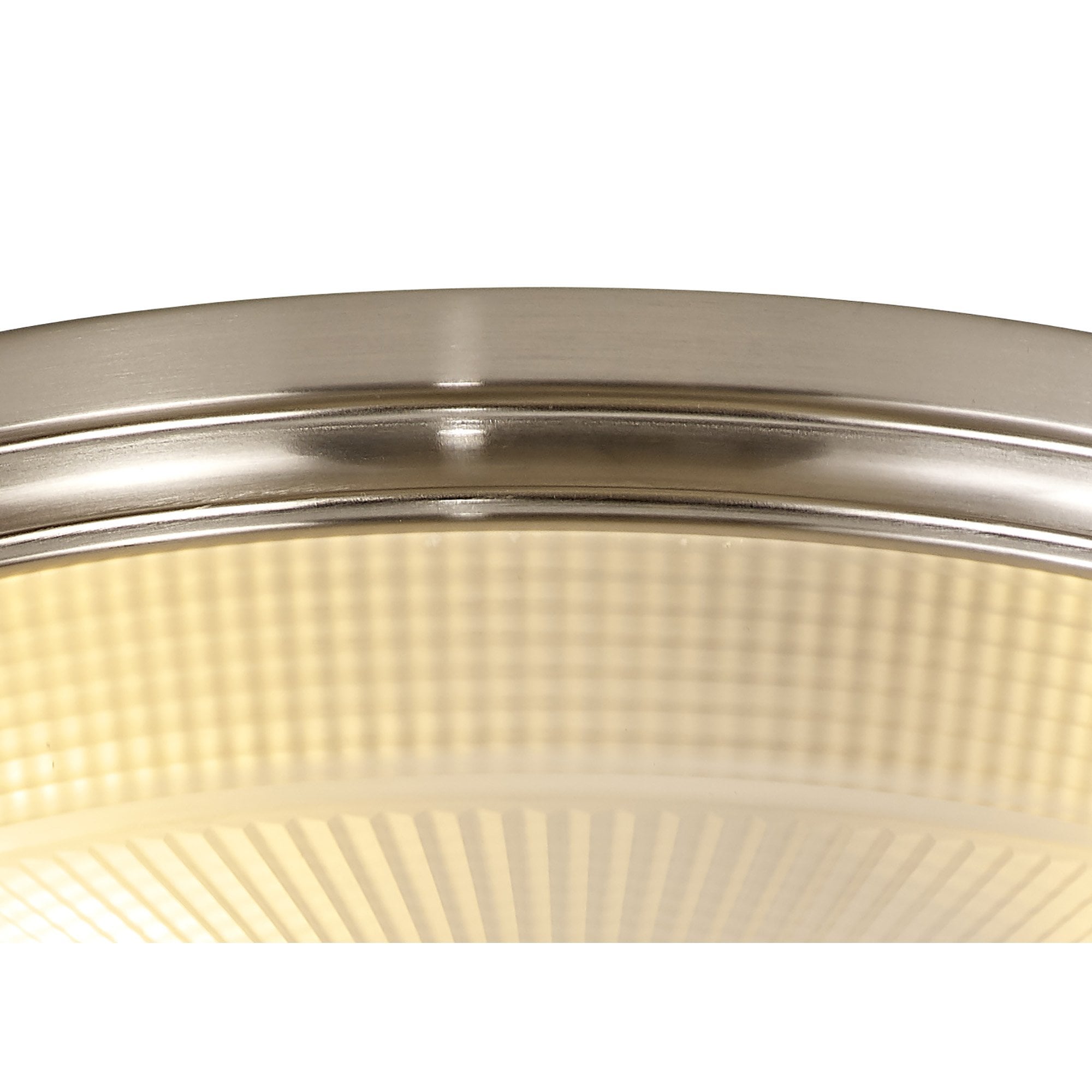 NL86329 Sakkas 2 Light Flush Ceiling Light Satin Nickel Frosted