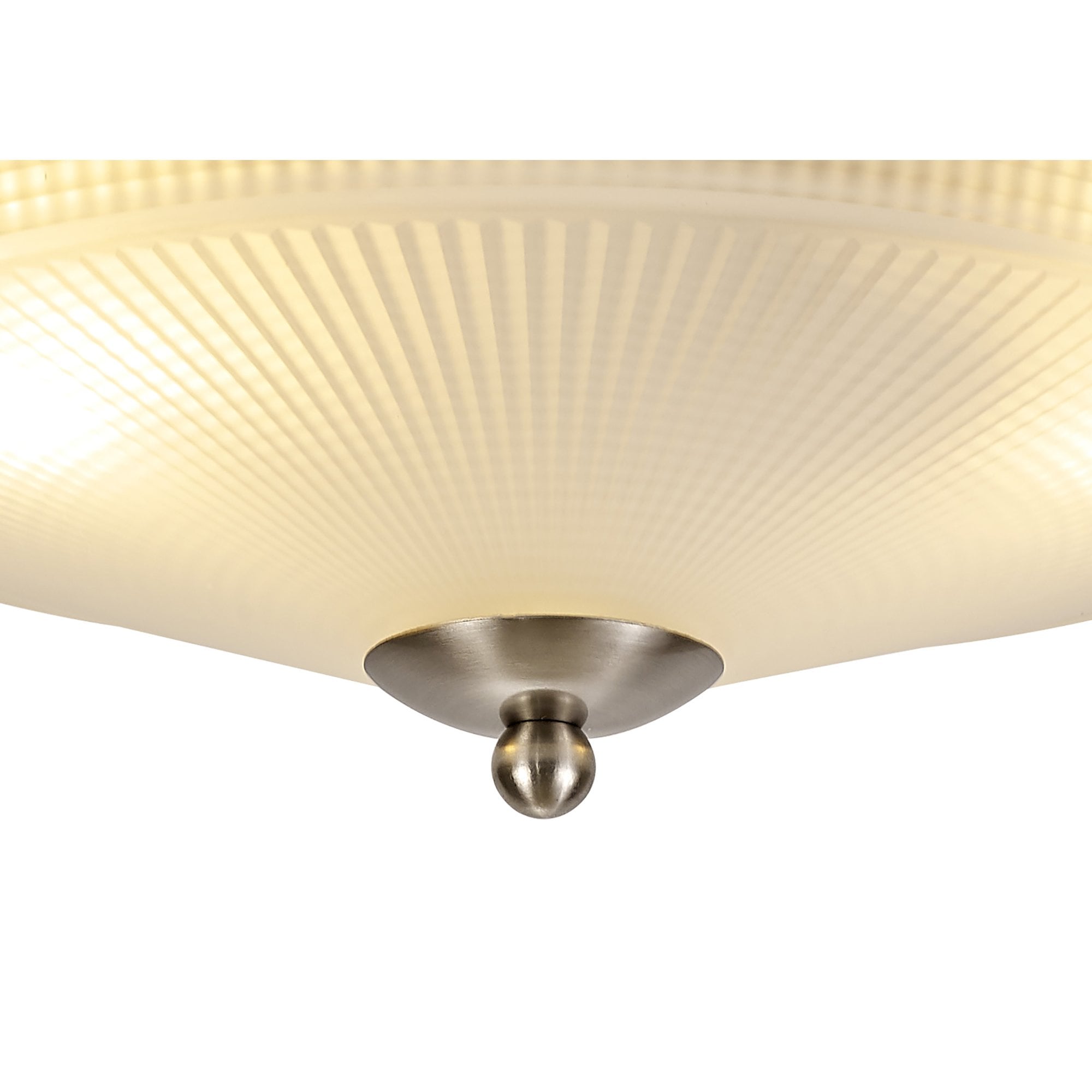 NL86329 Sakkas 2 Light Flush Ceiling Light Satin Nickel Frosted