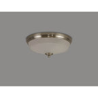 NL86329 Sakkas 2 Light Flush Ceiling Light Satin Nickel Frosted