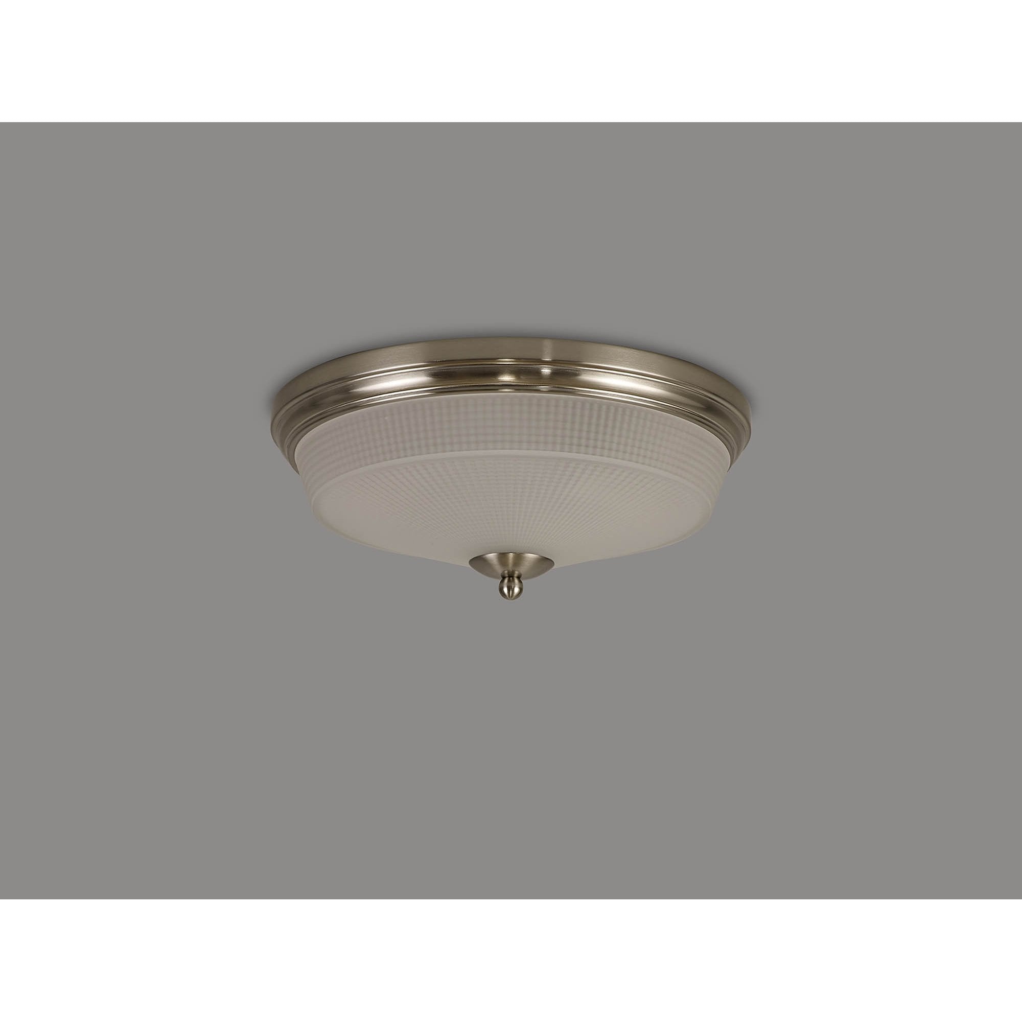 NL86329 Sakkas 2 Light Flush Ceiling Light Satin Nickel Frosted