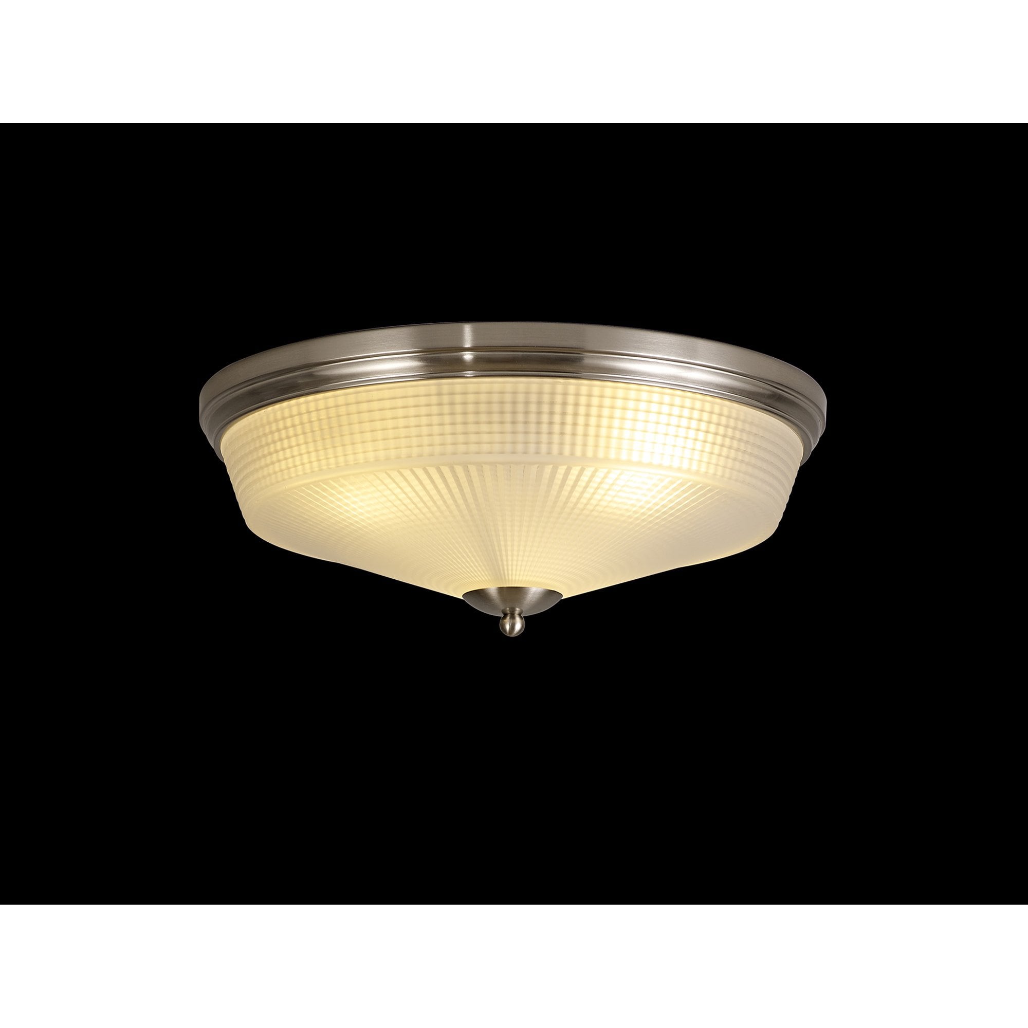 NL86339 Sakkas 3 Light Flush Ceiling Light Satin Nickel Frosted