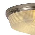 NL86339 Sakkas 3 Light Flush Ceiling Light Satin Nickel Frosted