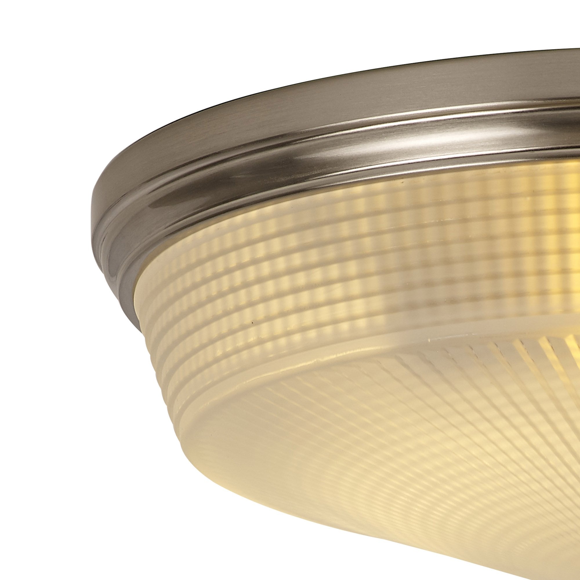NL86339 Sakkas 3 Light Flush Ceiling Light Satin Nickel Frosted