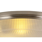 NL86339 Sakkas 3 Light Flush Ceiling Light Satin Nickel Frosted