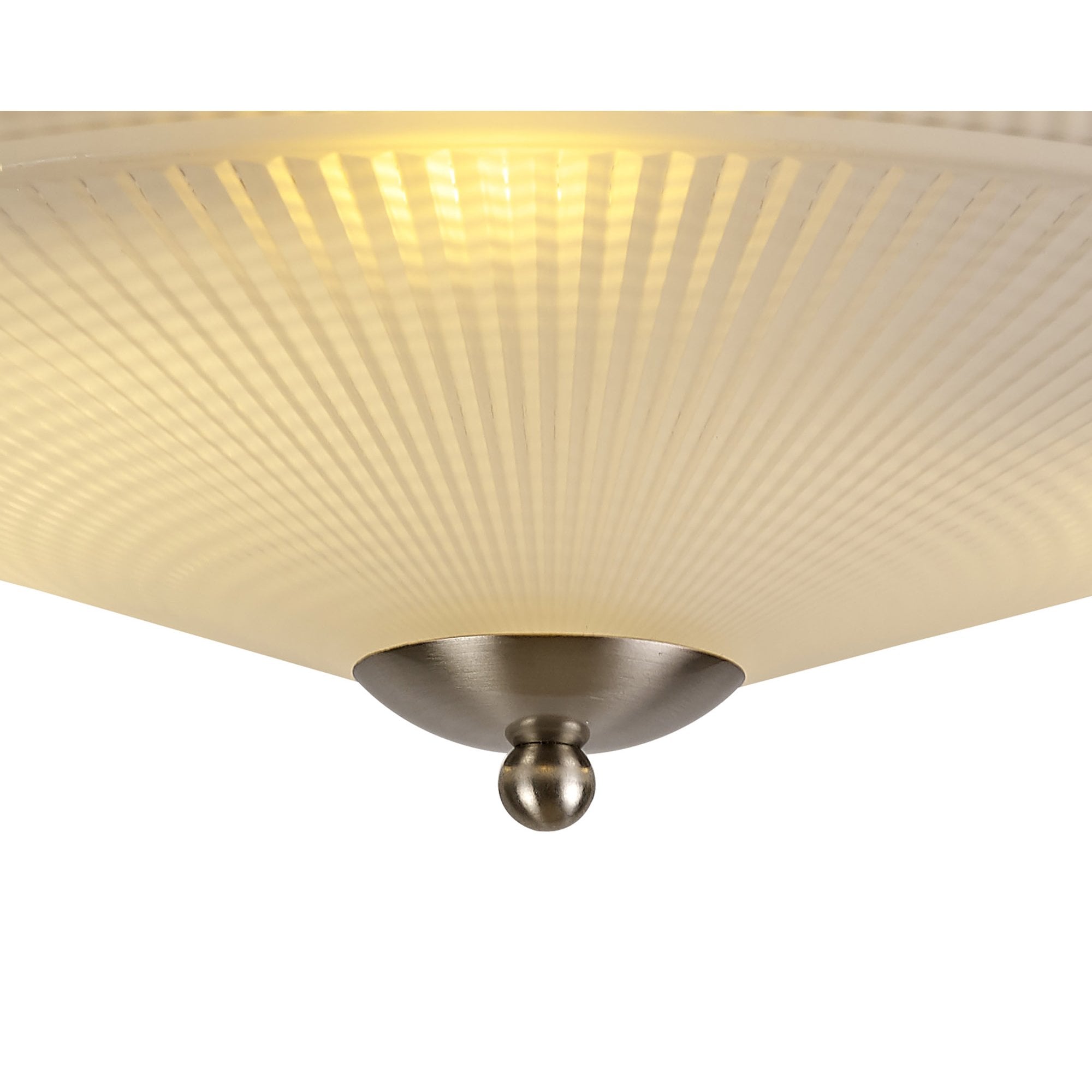 NL86339 Sakkas 3 Light Flush Ceiling Light Satin Nickel Frosted