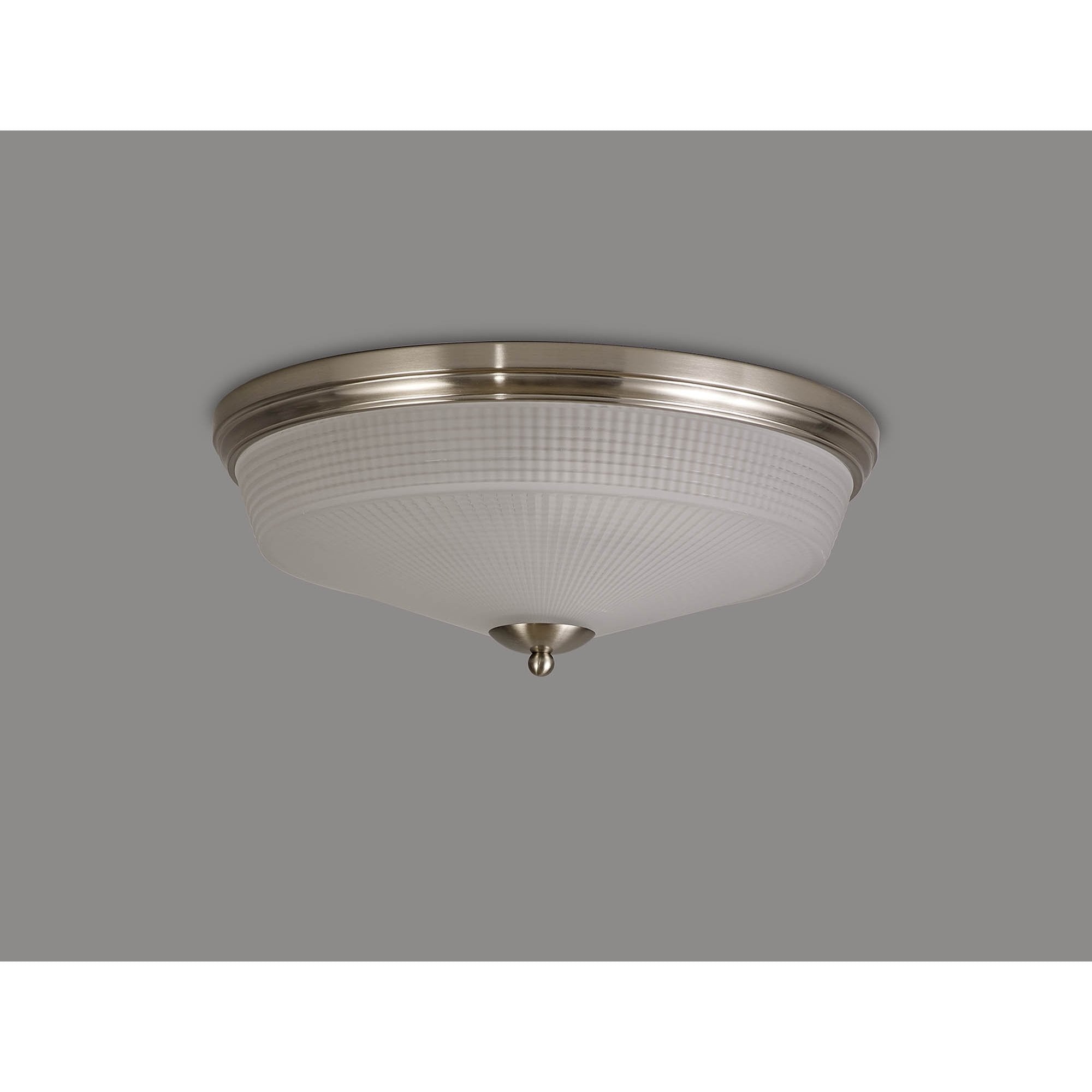 NL86339 Sakkas 3 Light Flush Ceiling Light Satin Nickel Frosted