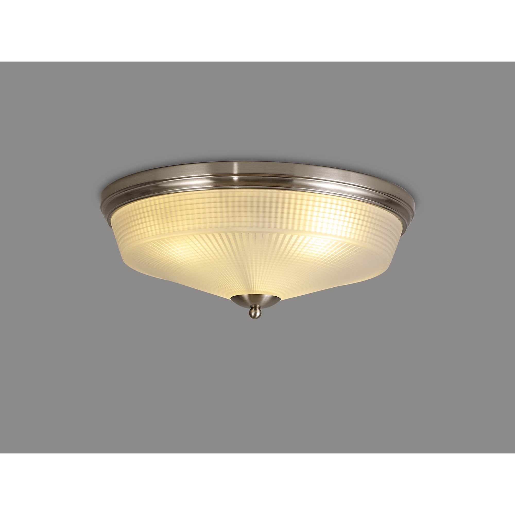 NL86339 Sakkas 3 Light Flush Ceiling Light Satin Nickel Frosted