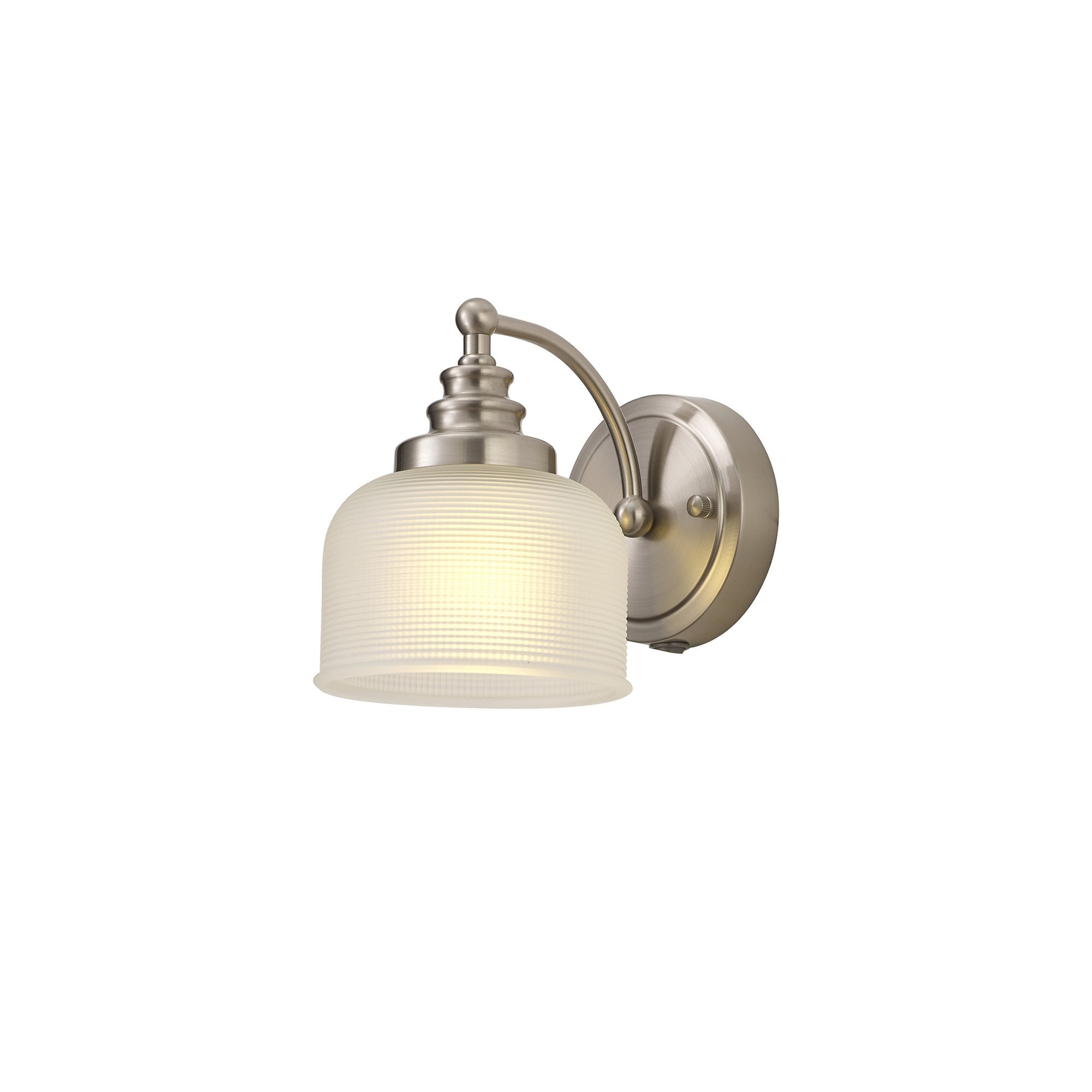 NL86349 Sakkas 1 Light Wall Light Satin Nickel Frosted