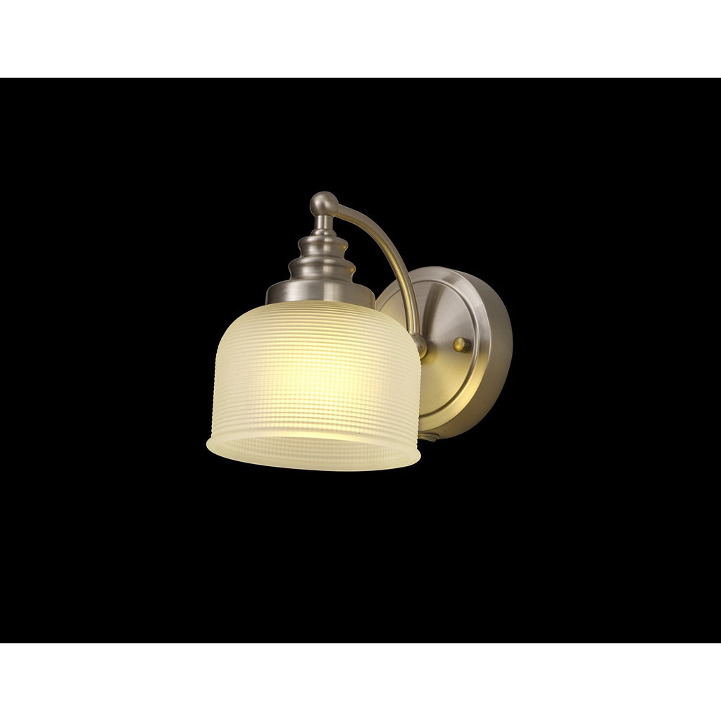NL86349 Sakkas 1 Light Wall Light Satin Nickel Frosted