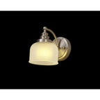NL86349 Sakkas 1 Light Wall Light Satin Nickel Frosted