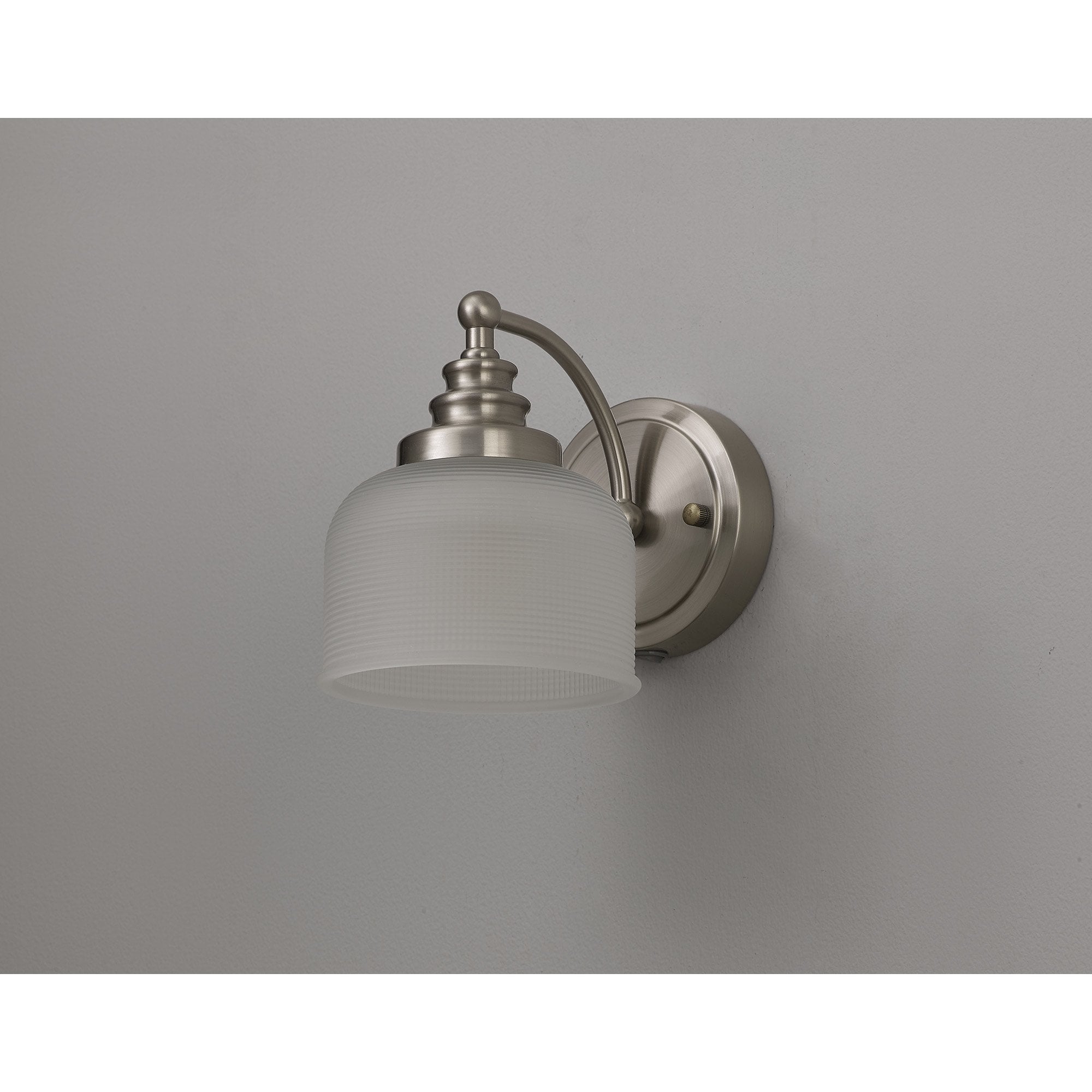 NL86349 Sakkas 1 Light Wall Light Satin Nickel Frosted