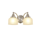 NL86359 Sakkas 2 Light Wall Light Satin Nickel Frosted