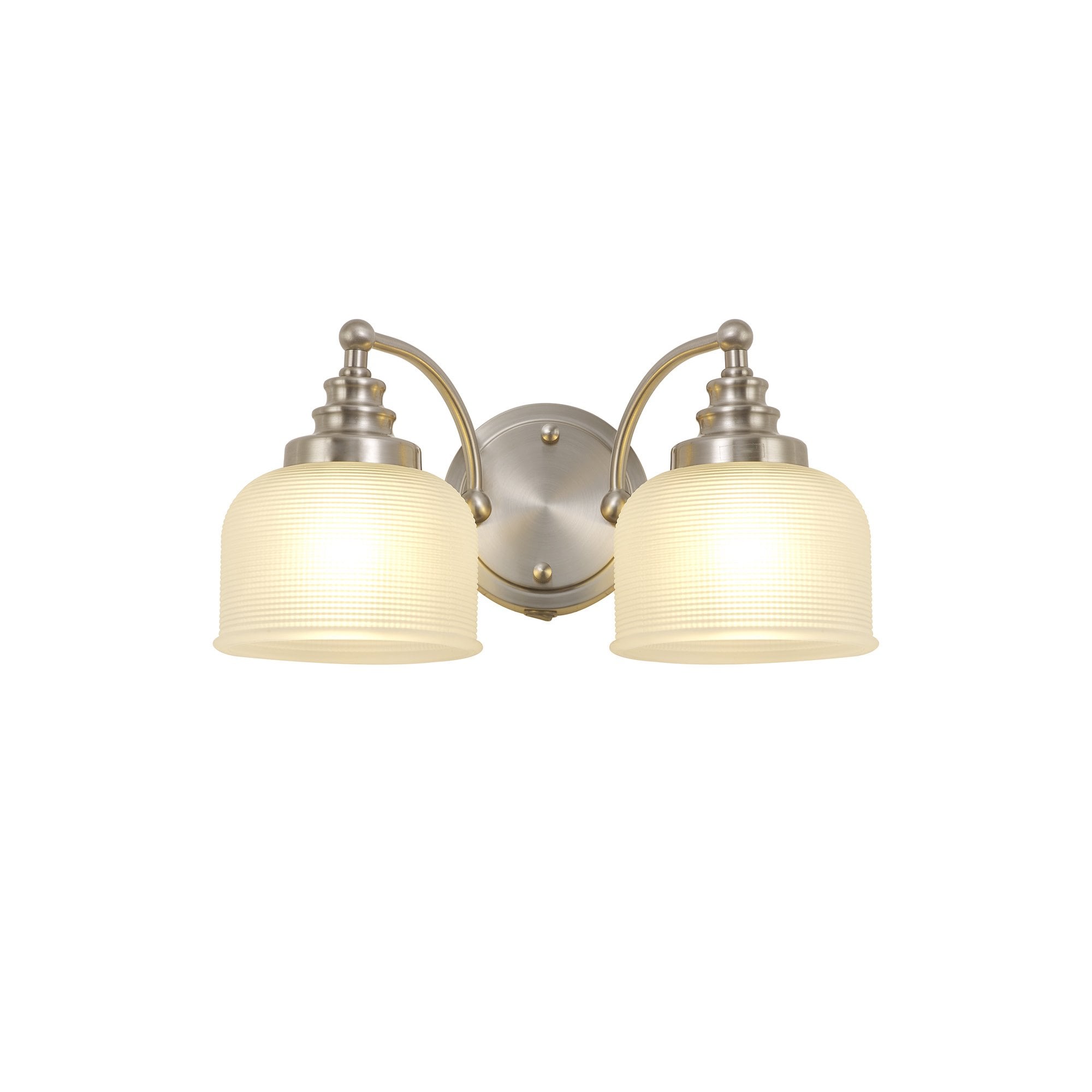 NL86359 Sakkas 2 Light Wall Light Satin Nickel Frosted