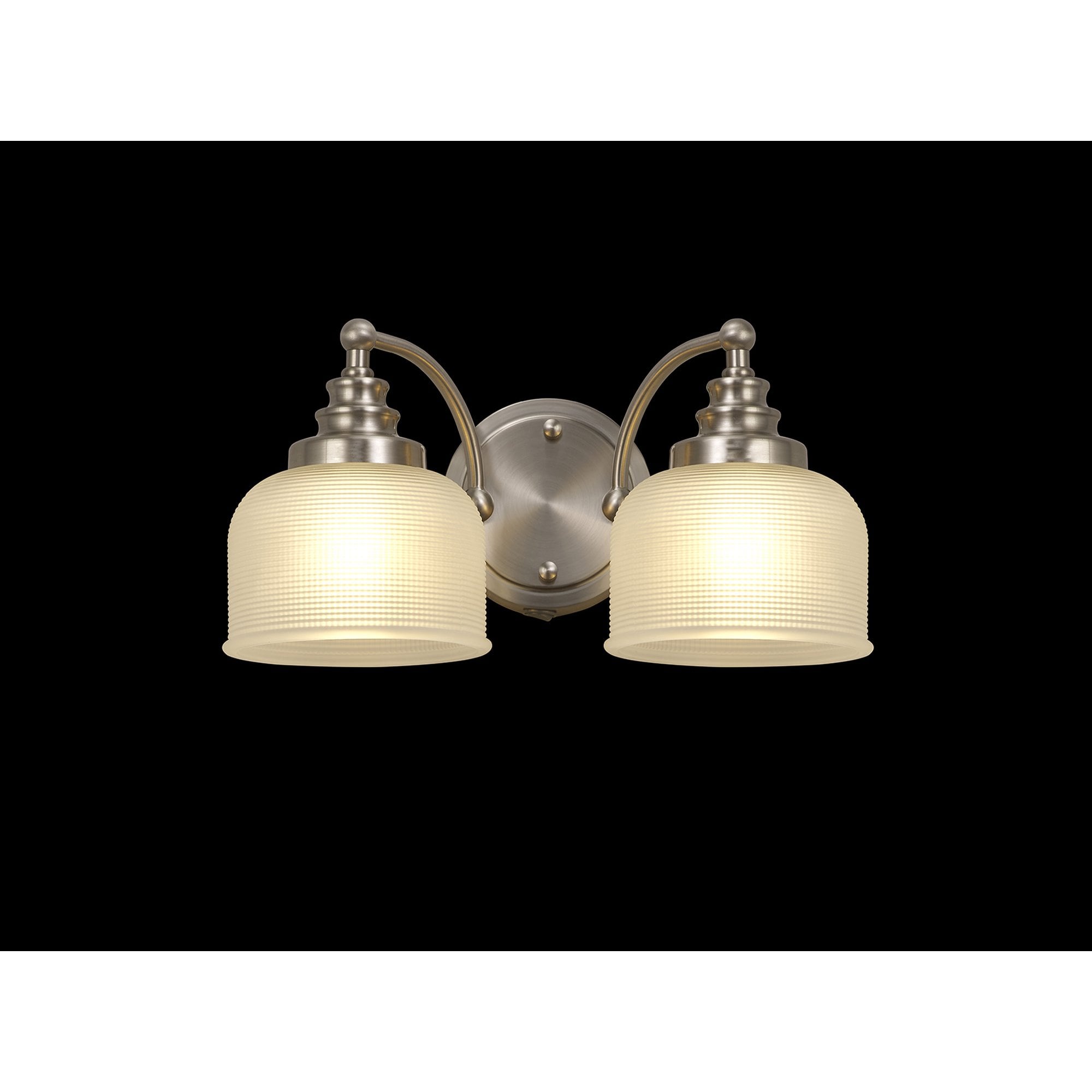 NL86359 Sakkas 2 Light Wall Light Satin Nickel Frosted