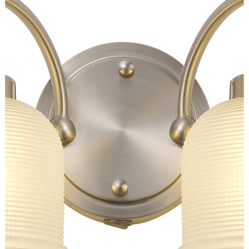 NL86359 Sakkas 2 Light Wall Light Satin Nickel Frosted