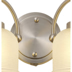 NL86359 Sakkas 2 Light Wall Light Satin Nickel Frosted