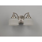 NL86359 Sakkas 2 Light Wall Light Satin Nickel Frosted