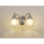NL86359 Sakkas 2 Light Wall Light Satin Nickel Frosted