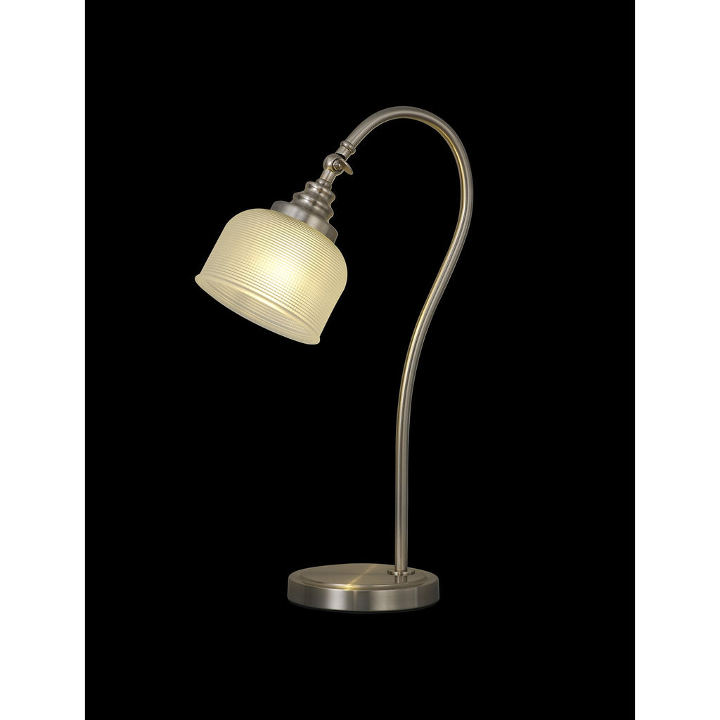NL86369 Sakkas 1 Light Table Lamp Satin Nickel Frosted