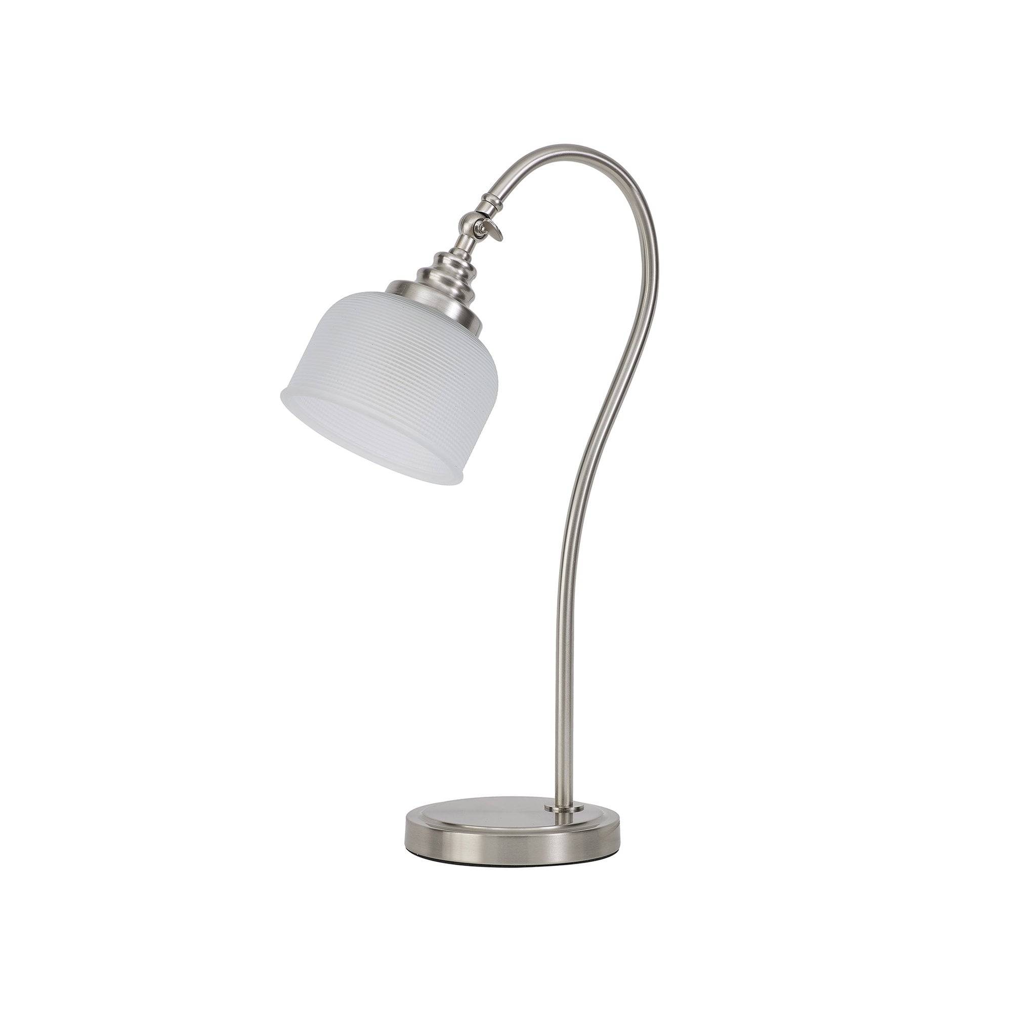 NL86369 Sakkas 1 Light Table Lamp Satin Nickel Frosted