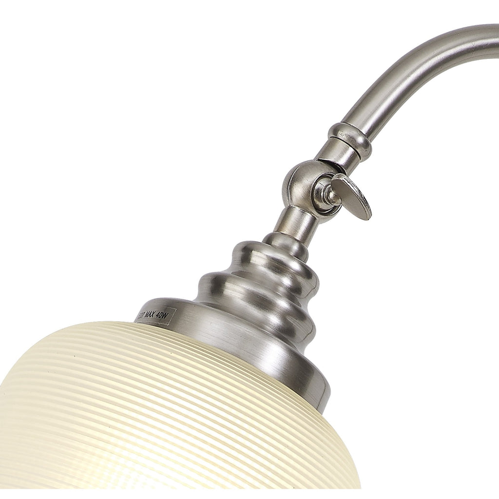 NL86369 Sakkas 1 Light Table Lamp Satin Nickel Frosted