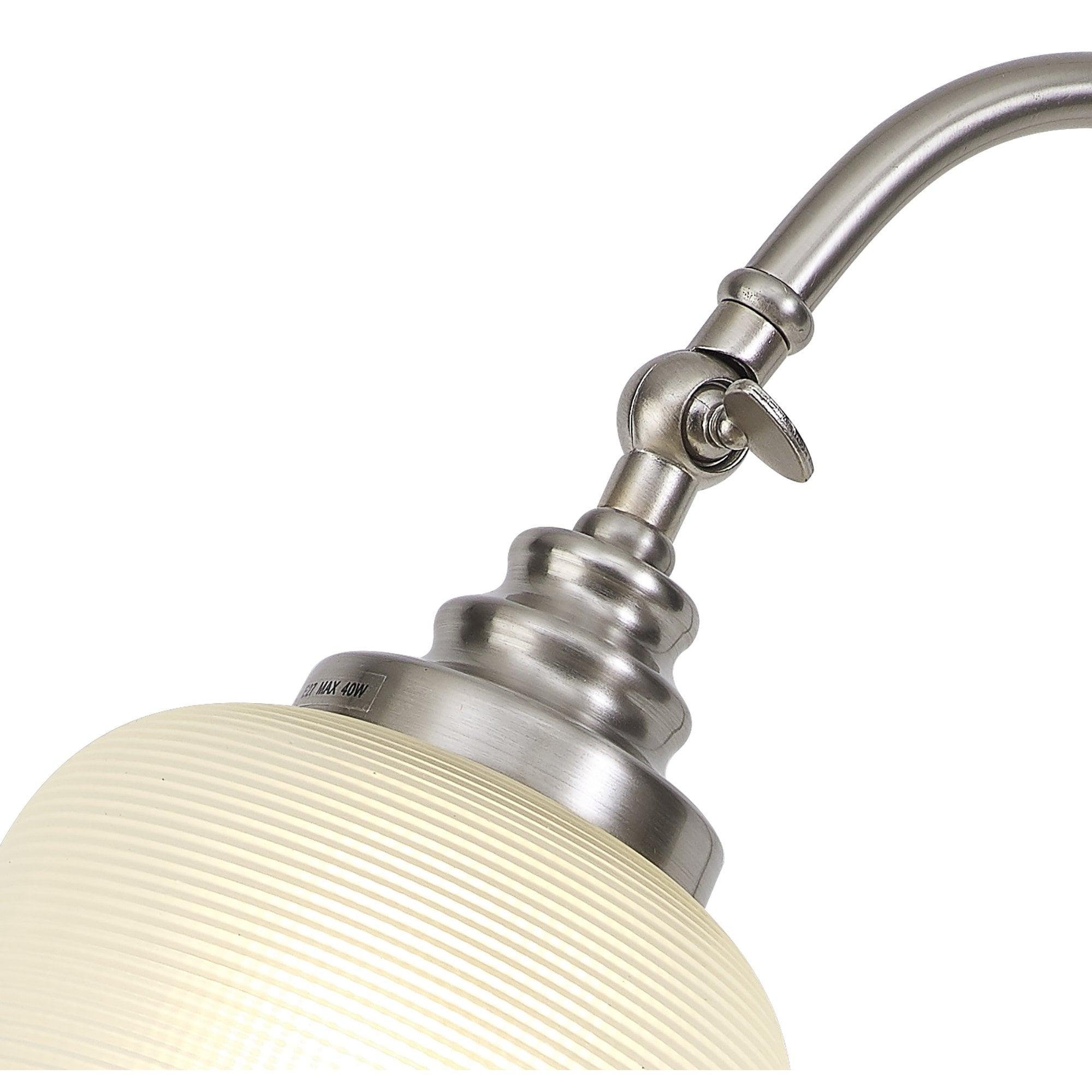 NL86369 Sakkas 1 Light Table Lamp Satin Nickel Frosted