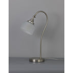 NL86369 Sakkas 1 Light Table Lamp Satin Nickel Frosted