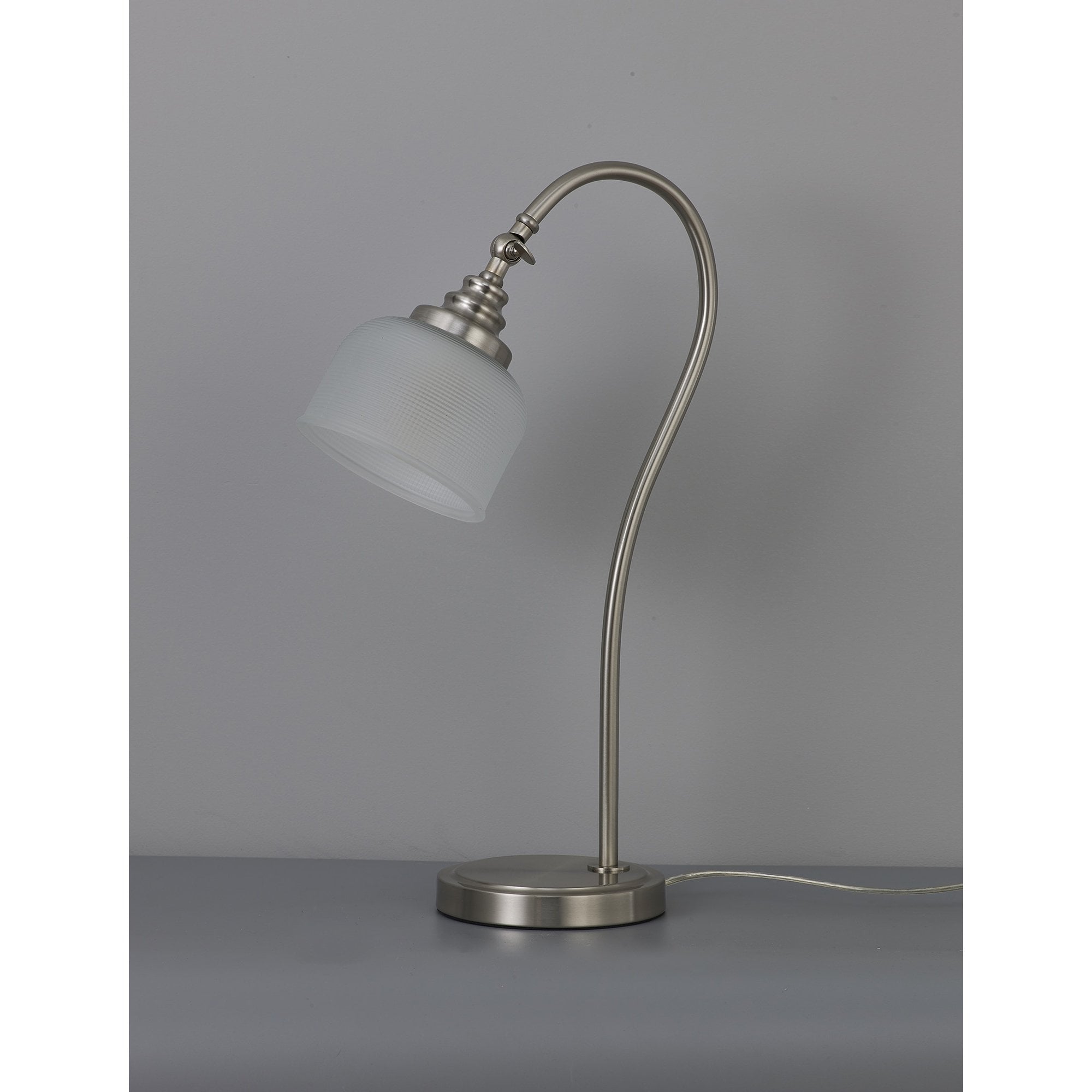 NL86369 Sakkas 1 Light Table Lamp Satin Nickel Frosted