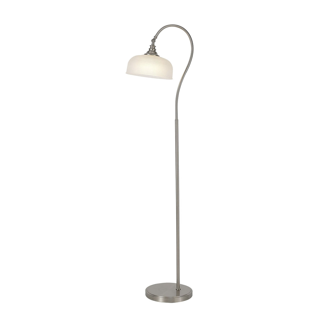 NL86379 Sakkas 1 Light Floor Lamp Satin Nickel Frosted