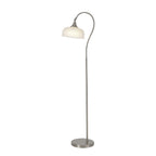 NL86379 Sakkas 1 Light Floor Lamp Satin Nickel Frosted