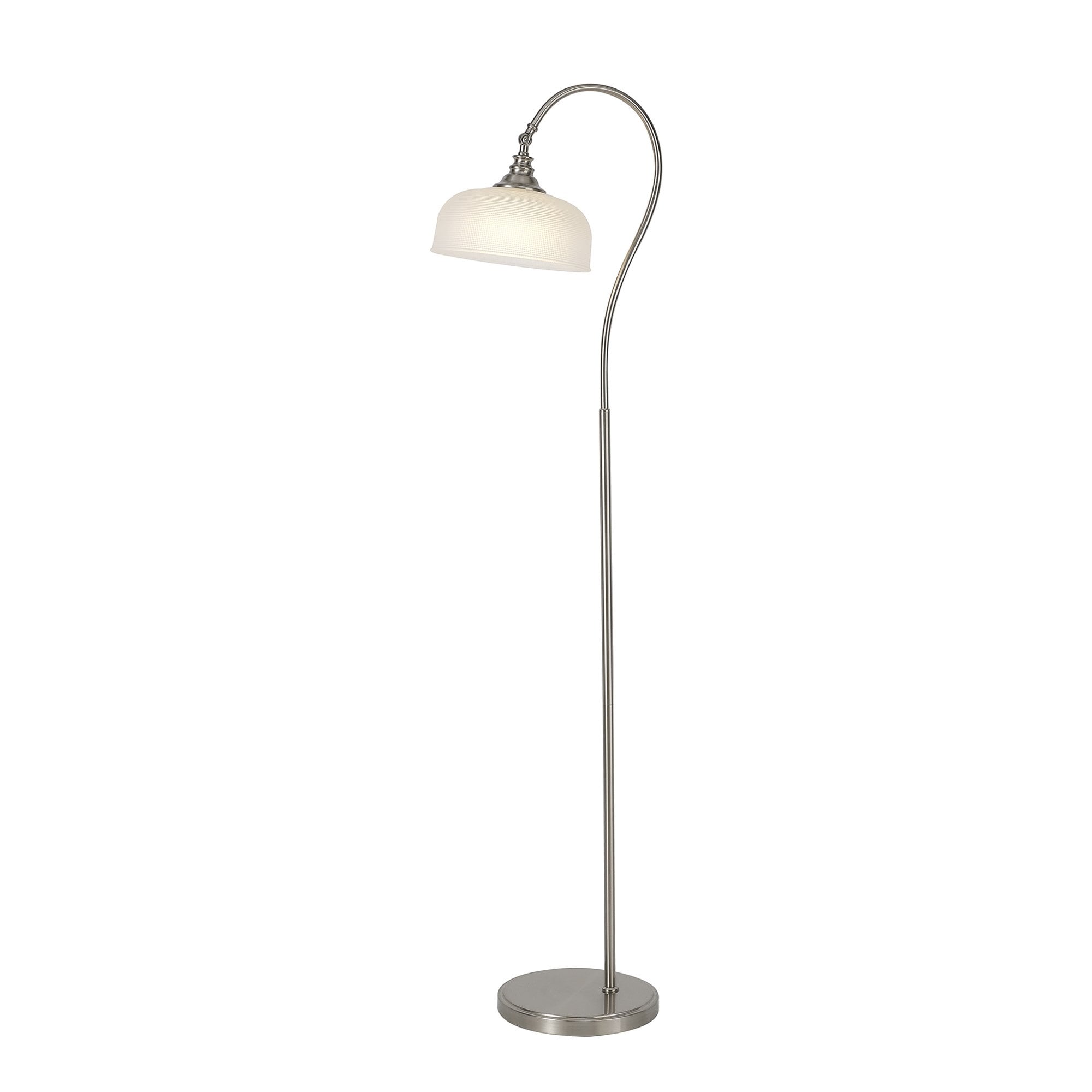 NL86379 Sakkas 1 Light Floor Lamp Satin Nickel Frosted