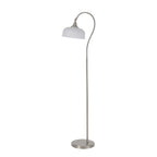 NL86379 Sakkas 1 Light Floor Lamp Satin Nickel Frosted