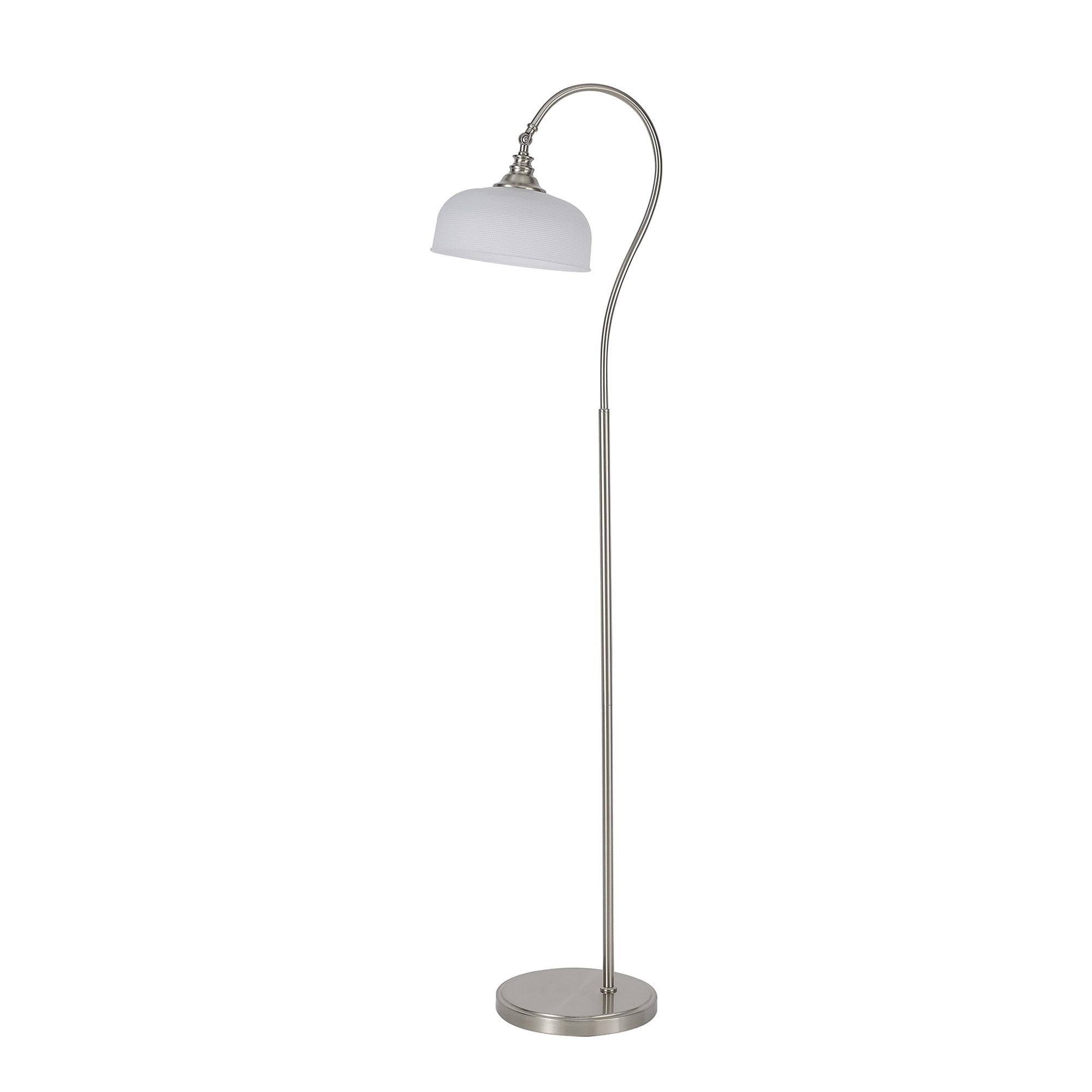 NL86379 Sakkas 1 Light Floor Lamp Satin Nickel Frosted