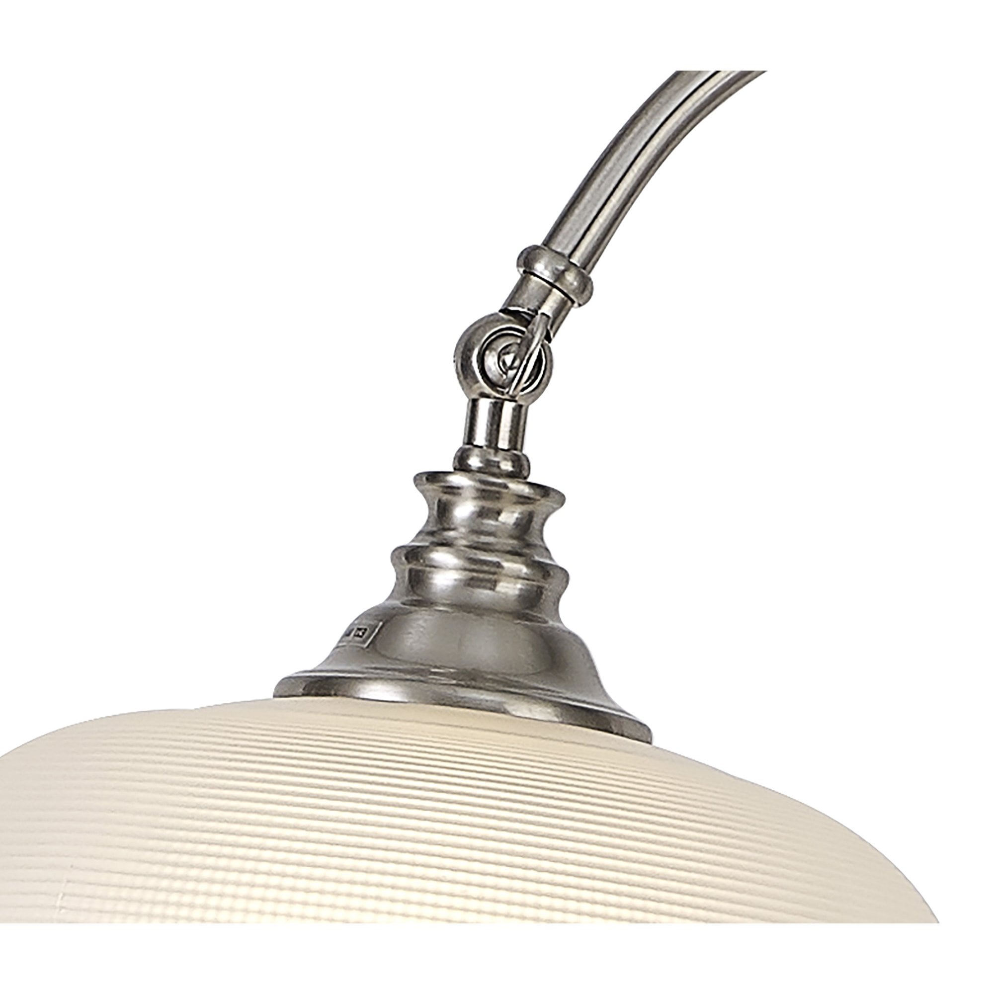 NL86379 Sakkas 1 Light Floor Lamp Satin Nickel Frosted