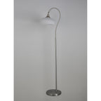 NL86379 Sakkas 1 Light Floor Lamp Satin Nickel Frosted