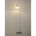 NL86379 Sakkas 1 Light Floor Lamp Satin Nickel Frosted
